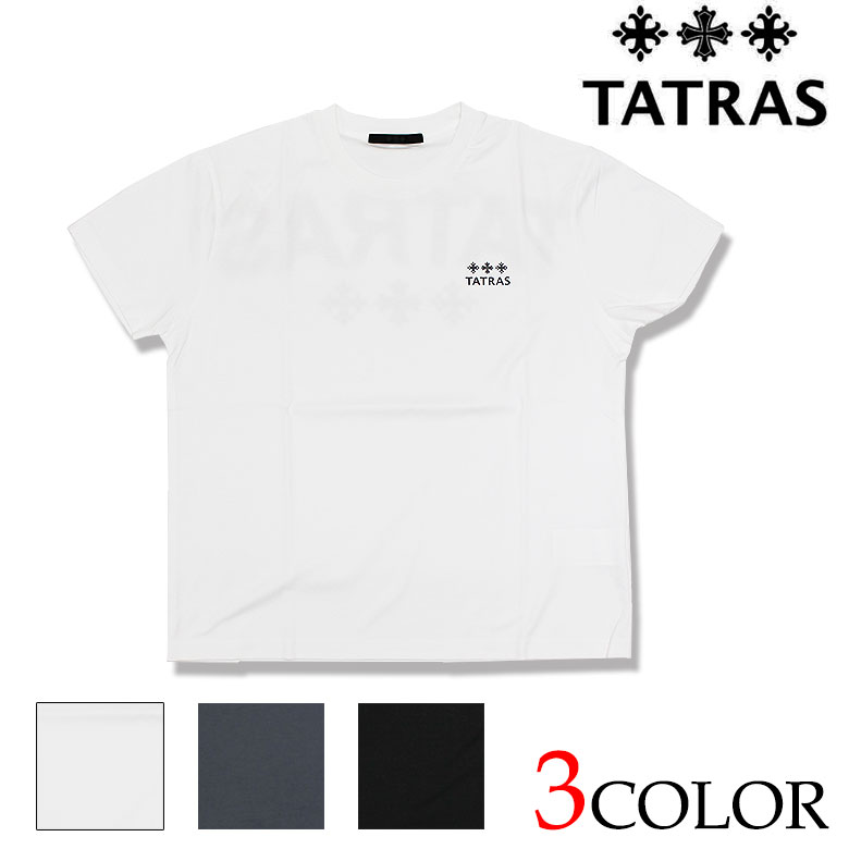 【TATRAS】タトラス Tシャツ 半袖 ショートスリーブ カットソー TIDEO ティデオ バックプリント クロスロゴ ベーシック メンズ