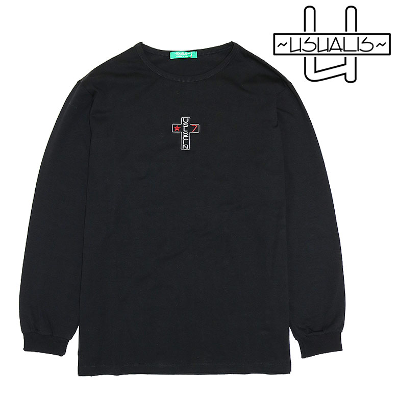 美品イタリアUSUALIS/ウザリス　ロンT ラインストーン　XXXL USUALIS セール 60%OFF ウザリス 長袖Tシャツ 秋冬 ライン