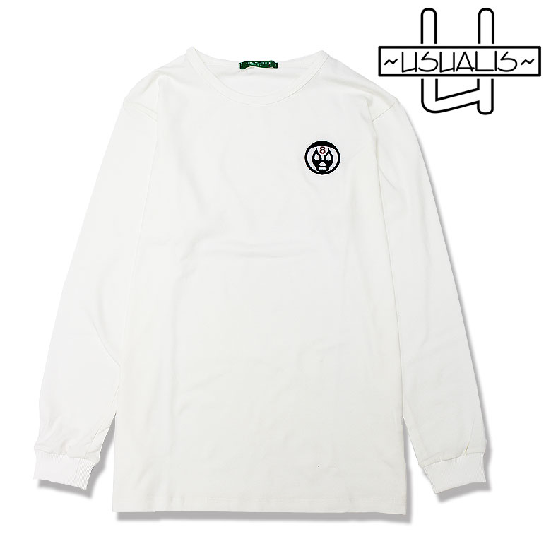 【USUALIS】ウザリス ウザリス Tシャツ 長袖 パッチ かわいい NO8 伸縮 メンズ カジュアル｜DBLAND