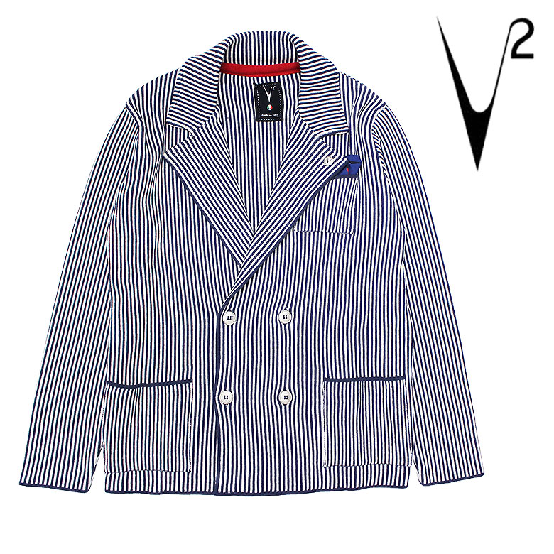 【v2brand】ブイツー ジャケット テーラード ハンカチーフ おしゃれ メンズ ダブルブレスト ライトアウター GIACCA RIGSTS DP.PETTO カジュアル メンズ