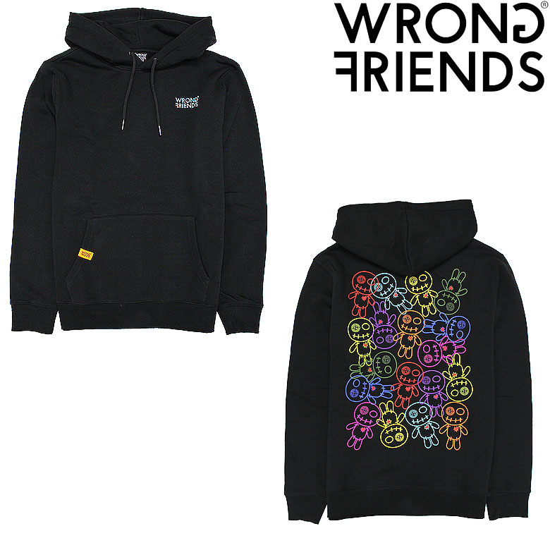 【WRONG FRIENDS】ロングフレンズ パーカー フーディ プルパーカー BELLEVUE HOODIE ブードゥーロゴ バックプリント メンズ カジュアル