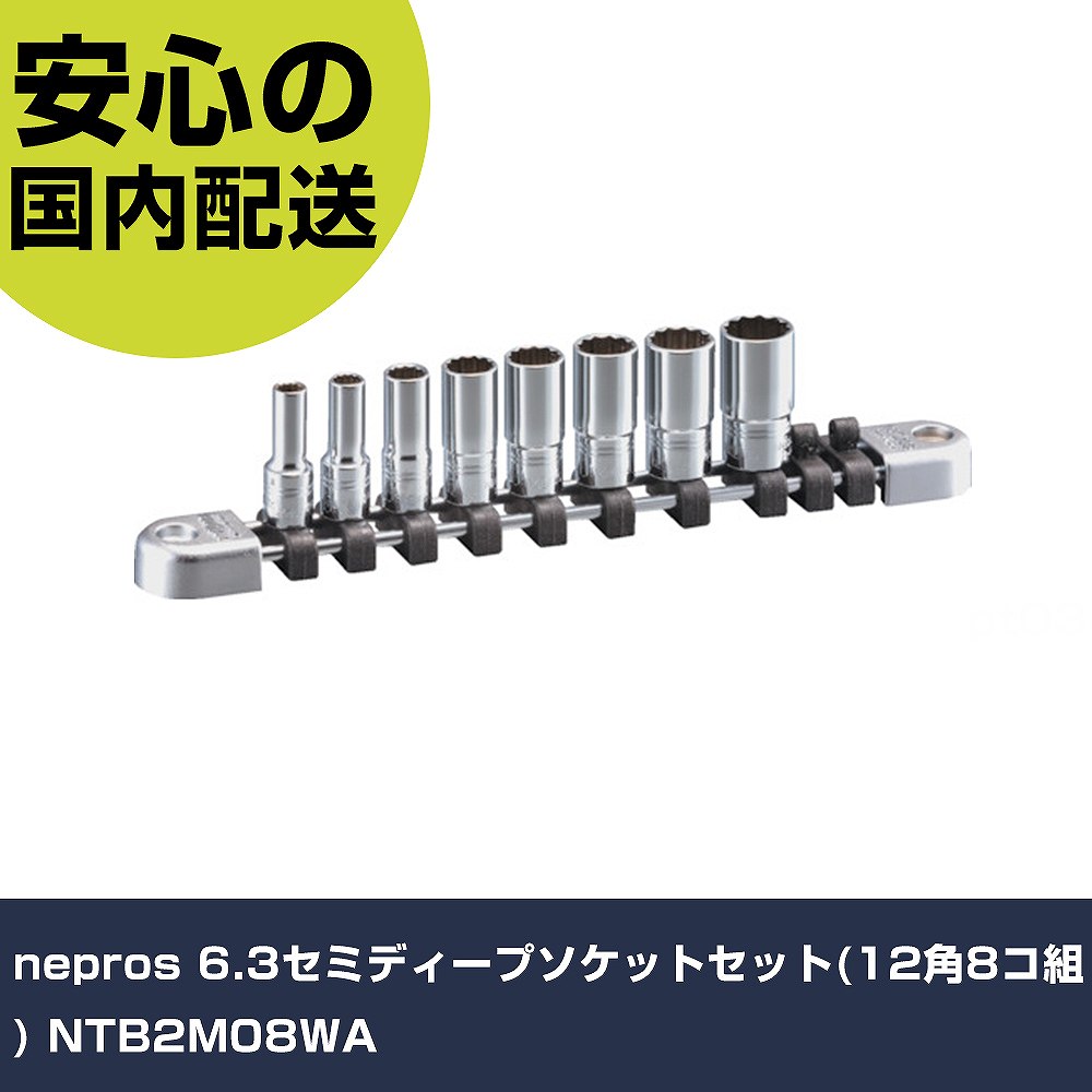 nepros 6.3セミディープソケットセット(12角8コ組) NTB2M08WA  手作業工具 ソケットレンチ ソケット 業務用 プロ仕様 作業現場 法人向け 工場