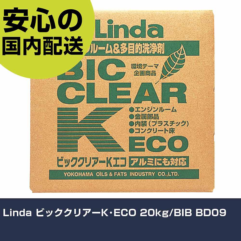 Linda ビッククリアーK･ECO 20kg/BIB BD09 手作業手道具 鉄道車両保全備品 洗車備品 御役目用 労働者階級遣りかた やり方一こま 法人向け 工業プラント