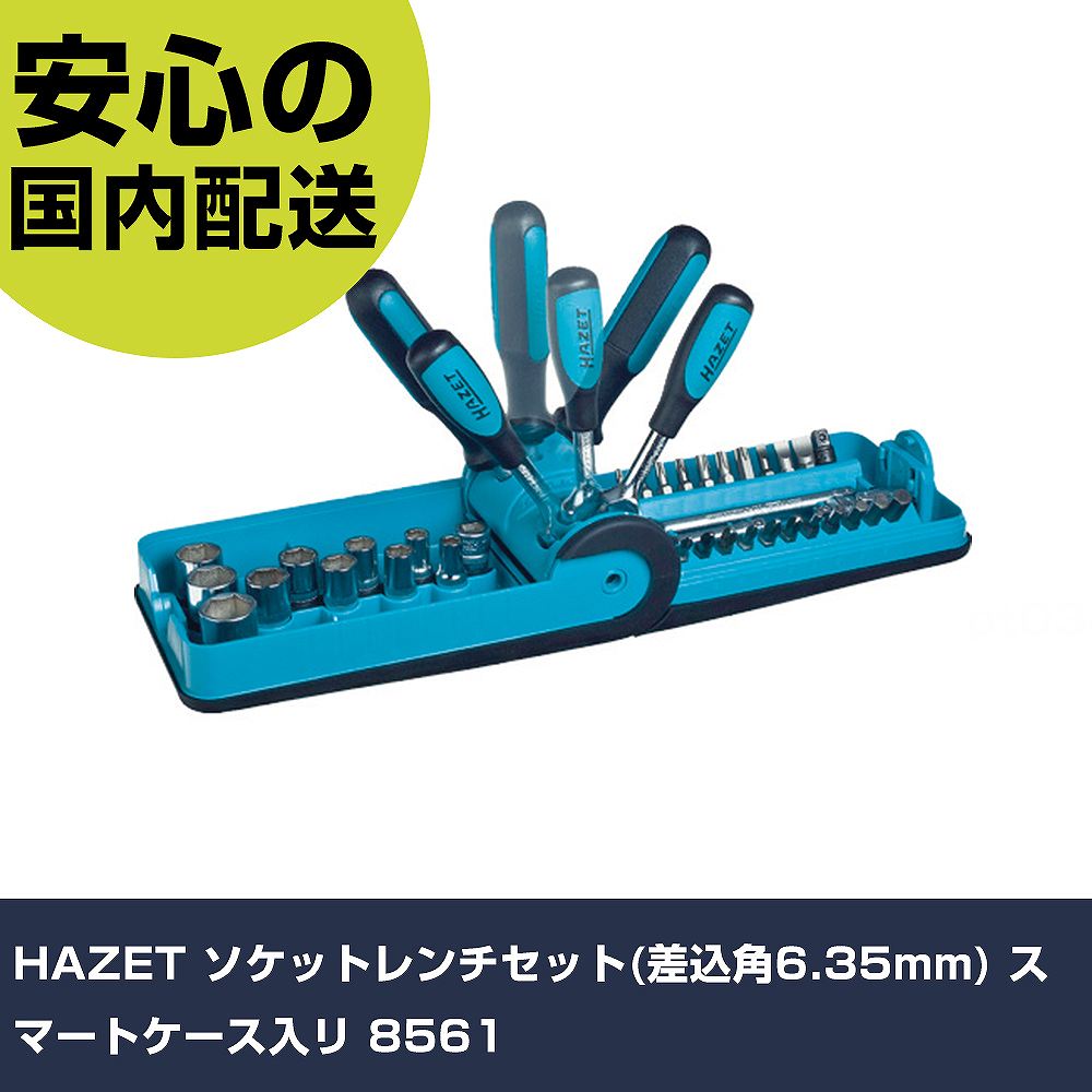 HAZET ソケット鍵書き割り(差込角6.35粍) かっこ良い容れもの入リ 8561 手作業物の具 ソケット鍵 ソケット鍵書き割り お役目用 労働者階級操作手順 進め方一こま 法人向け 工業プラント