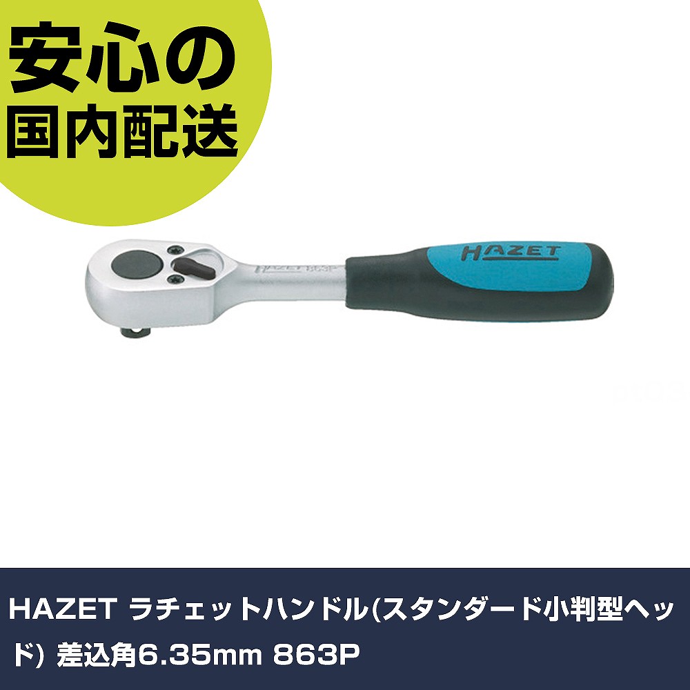 HAZET ラチェットハンドル(標準尺度小判型頂点) 差込角6.35粍 863P 手作業物の具 ソケット鍵 ラチェットハンドル お勤め用 労働者階級仕様模様 進め方一こま 法人向け 工業プラント 手動工具-花・ガーデン・DIY-DIY・工具