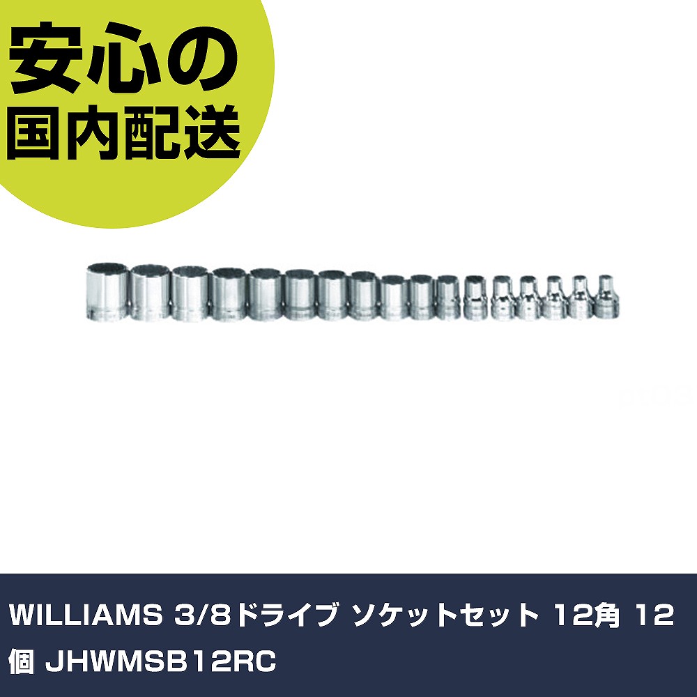 WILLIAMS 3/8運転 ソケット仕掛ける 12角 12個 JHWMSB12RC 手作業手道具 ソケット鍵 ソケット 御役目用 労働者階級遣りかた やり方一こま 法人向け 工業プラント
