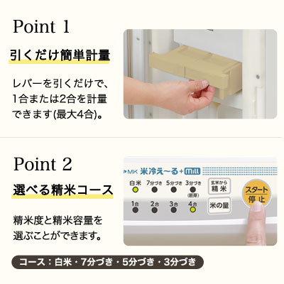 楽天市場 保冷精米機 玄米 30kg 精米器 米びつ 冷蔵庫 収納庫 スリム 家庭用 虫予防 湿気対策 米冷え る Mill エムケー精工 Dish ディッシュ