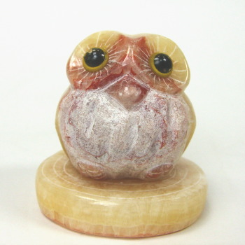 大理石 フクロウ(台座付き）