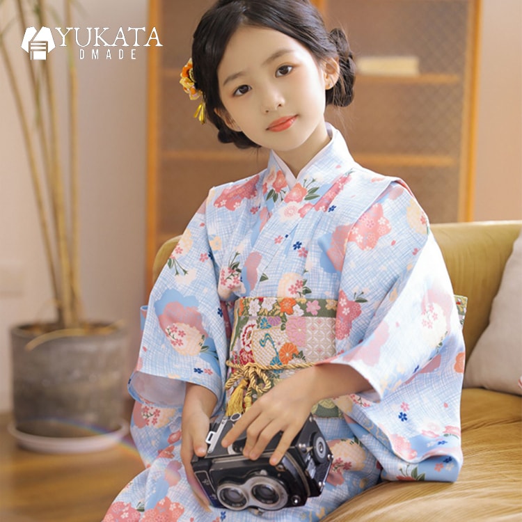 楽天市場】浴衣 キッズ 子供 8点セット 花柄 女の子 ピンク 白