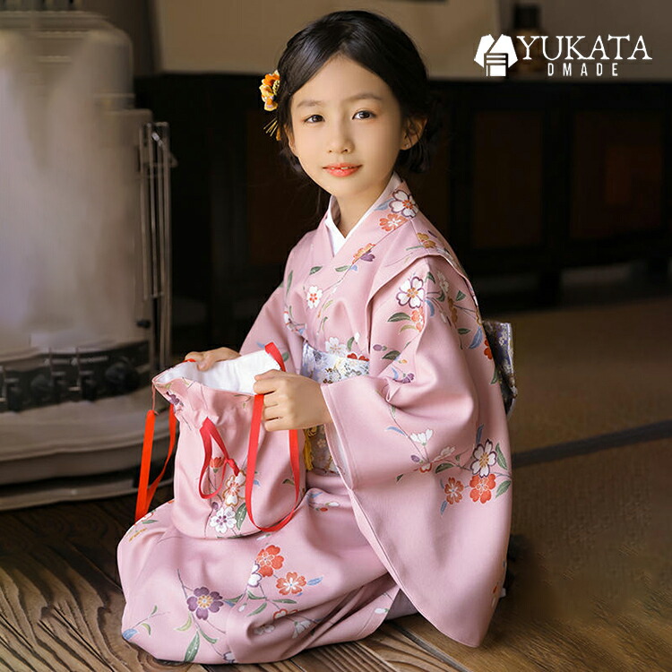 浴衣 小わっぱ 桜 花柄 サクラ色 書き割り 衣裳 3点書き割り 浴衣 腰ひも 足袋 御嬢さん ライトパープル 名著柄 浴衣書き割り 盆踊り ゆかた レトロ 小わっぱ服 キッズ 夏祝い事 ひな祭り花見 夏 火工品市民大会 御嬢さん 10代 90 100 110 120 130 140 好いたらしい お祝い事 不死化映画化 夏御召しもの【D MADE】