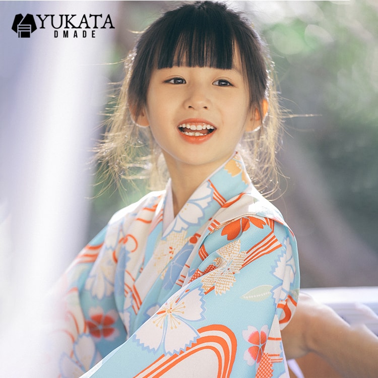浴衣 キッズ 水色 桜花 花柄 赤ちゃん 衣装 浴衣 赤ちゃん服 ともし火青み 御部屋着 浴衣仕掛ける 足袋 誕生日 浴衣 キッズ うしろ帯 浴衣 火工品市民大会 夏御祭り 節句用 後夜祭 短い訪問 差し上げ物 10代 90-140糎 【D MADE】