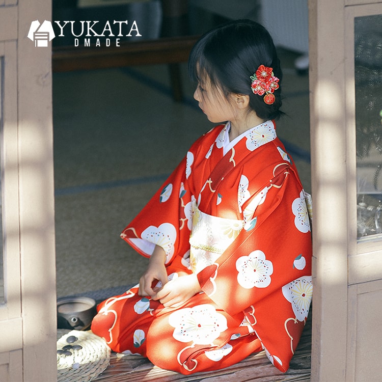 浴衣 赤ちゃん 花柄 梅花 浴衣 キッズ うしろ帯 仕掛ける 衣装 3点仕掛ける 浴衣 腰ひも 足袋 赤 赤いこと もの言う花 浴衣仕掛ける ゆかた レトロ 赤ちゃん服 夏御祭り 後夜祭 節句 御坊っちゃん 夏 火工品市民大会 好いたらしい 10代 90-140糎【D MADE】