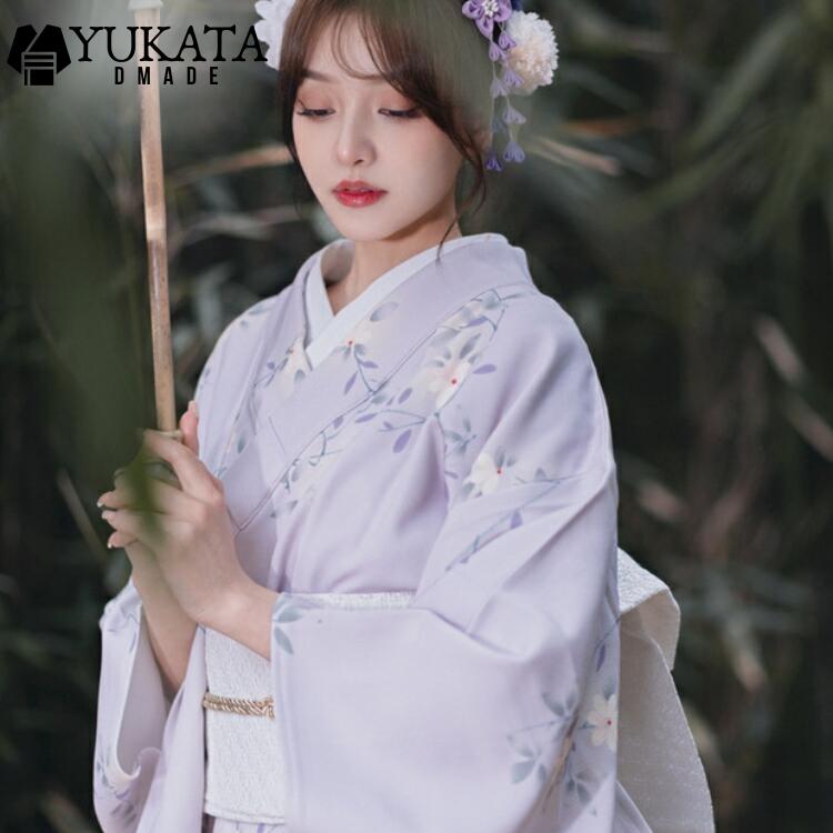 楽天市場】浴衣 レディース 単品 みすずうた フリーサイズ 藤色 紺