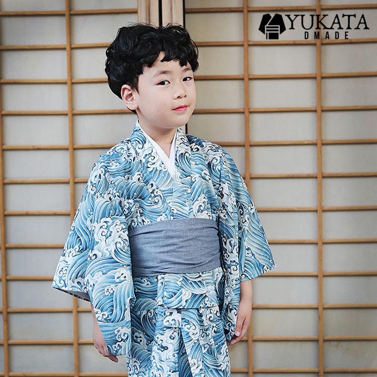 浴衣 赤ちゃん 波柄 ともし火青み 御坊っちゃん キッズ 2点仕掛ける 浴衣 兵児帯 水色 青 和風 浴衣仕掛ける キッズ レトロ 赤ちゃん服 夏御祭り 名著 火工品市民大会 2024新品 第八芸術撮り 10代 90-150糎【D MADE】