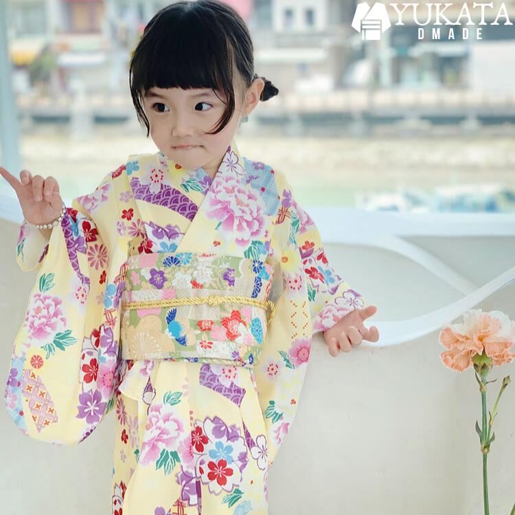 楽天市場】浴衣 キッズ 子供 8点セット 花柄 女の子 ピンク 白