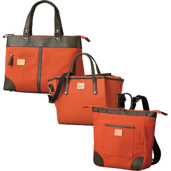 【送料無料】 HaL 倉敷産帆布&times;姫路レザー ベーシックトート&ショルダー&リュック HAL88500-OR カバン バッグカジュアル｜Drink＆Dream「D-Park」店