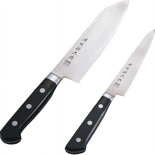 【送料無料】 濃州孫六作 ダマスカス包丁2本セット 金属洋食器 台所刃物 洋包丁セット｜Drink＆Dream「D-Park」店