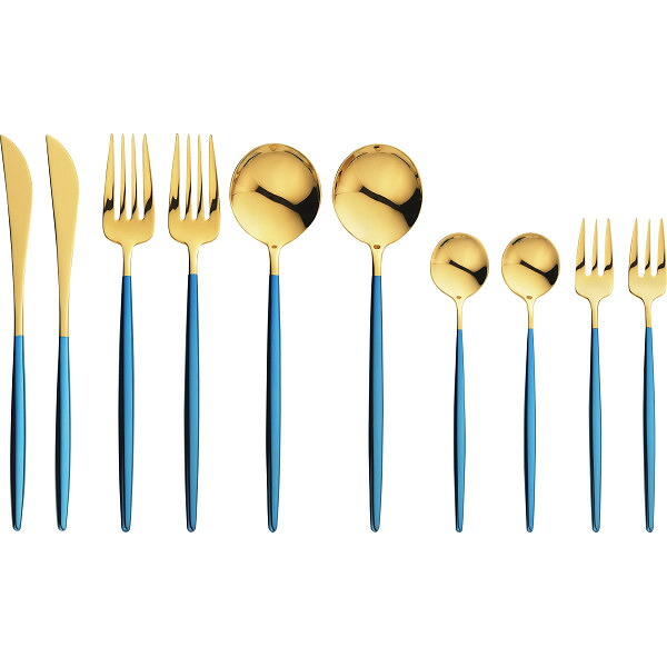 【送料無料】 ポルト ディナー10本セット(金メッキ) PRTー6 金属洋食器 ステン洋食器 ディナーセット｜Drink＆Dream「D-Park」店