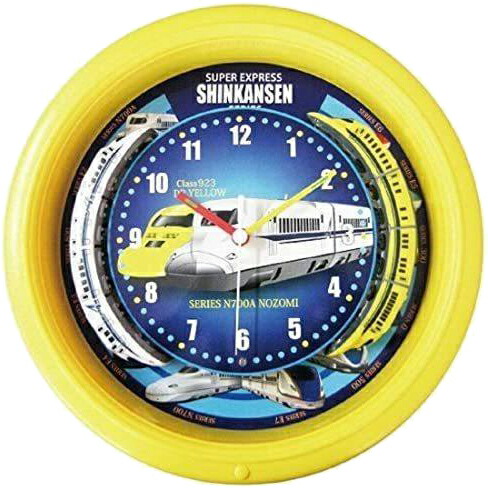SR-室内用便器16001YL ダブルトレイン新幹線時辰儀 SRA SRWC16001YL 黄色 飾りつけ時辰儀 壁掛け時計 壁かけ時辰儀【北海道・沖縄・離島送りとどける不可】【KK9N0D18P】