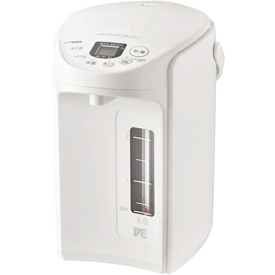 TIGER 虎 とく子さん 灯かりポット クールホワイト VE灯かりまほうびん 3.0L PIQ-G300-室内用便器【北海道・沖縄・離島送りとどける不可】【KK9N0D18P】