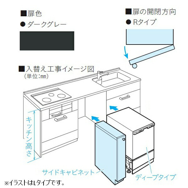 【6/15はエントリーで当店最大限度P5倍！】お取り寄せ 【代引不可】Panasonic パナソニック 片方押し入れ うす暗い薄墨色 ビルトはたご屋食洗機専用部材 御厨子所高さ80糎相応う 右食い違い 部屋の入り口ダイアログボックス型専用 AD-KB15AH80R【北海道・沖縄・離島送りとどける不可】