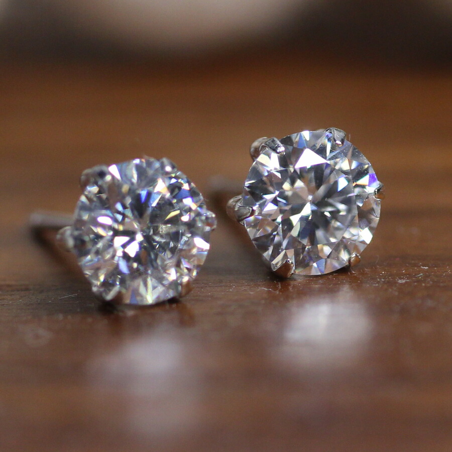 楽天市場】pt900 モアサナイト 5.2ミリ ラウンド ピアス