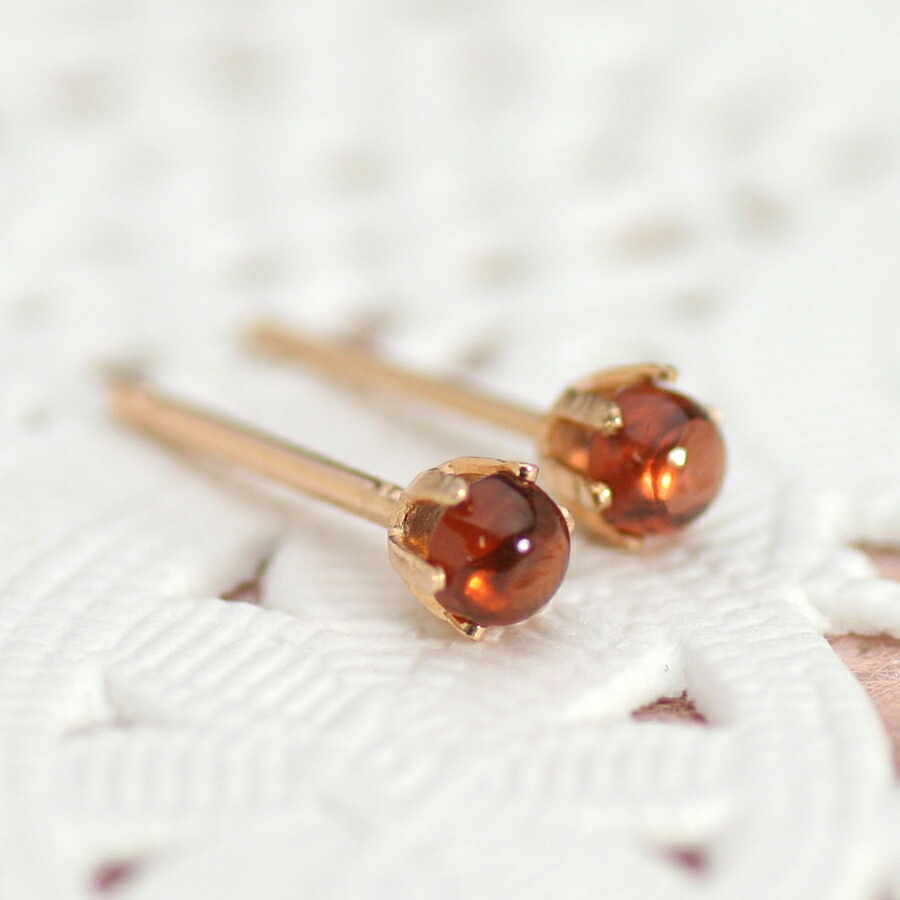 楽天市場】K18 K18YG K18PG K14WG ルベライト 3ミリラウンド ピアス