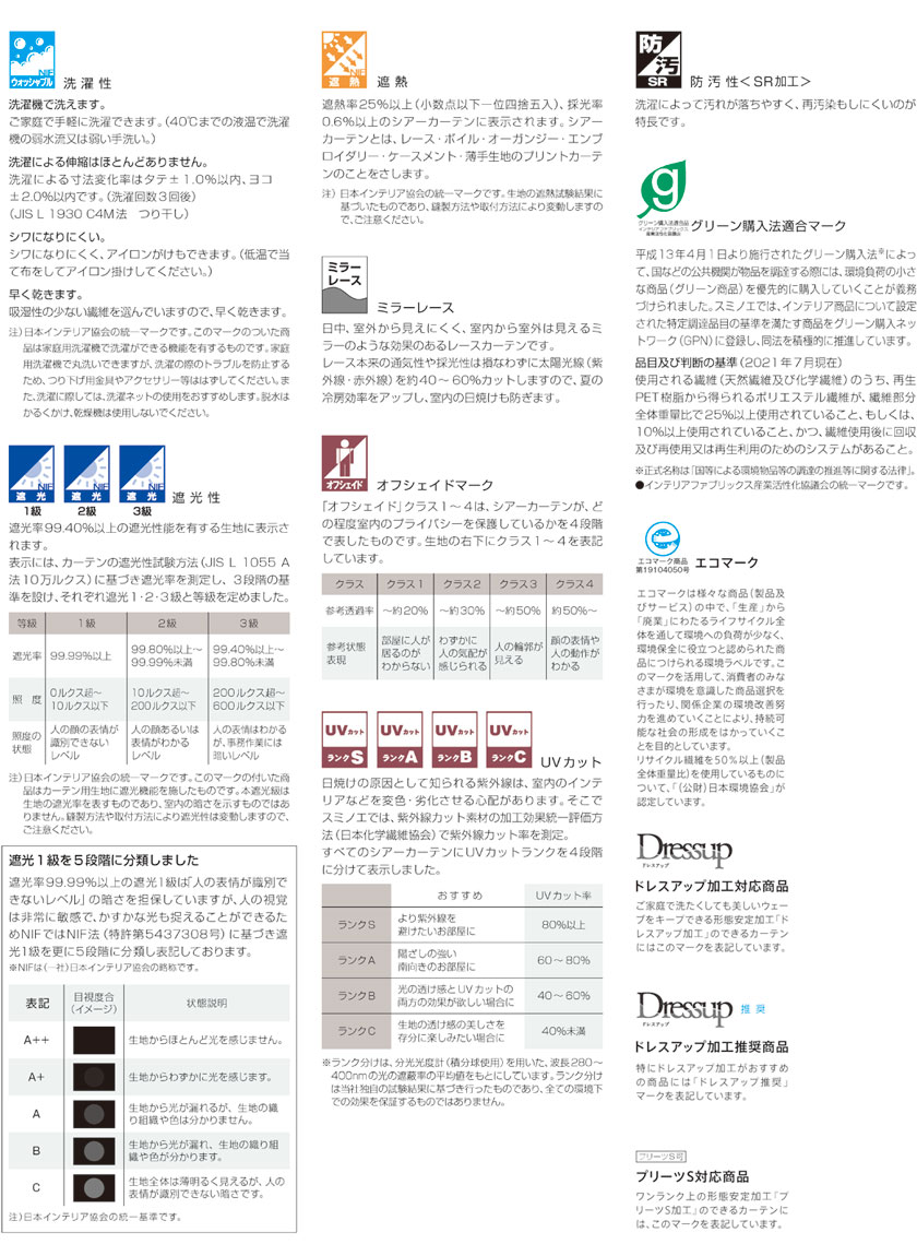 日本最大のMODE S カーテン▽ドレスアップ(約1.5倍ヒダカーテン・ドレスアップ加工) 縫製記号 インテリア・収納 