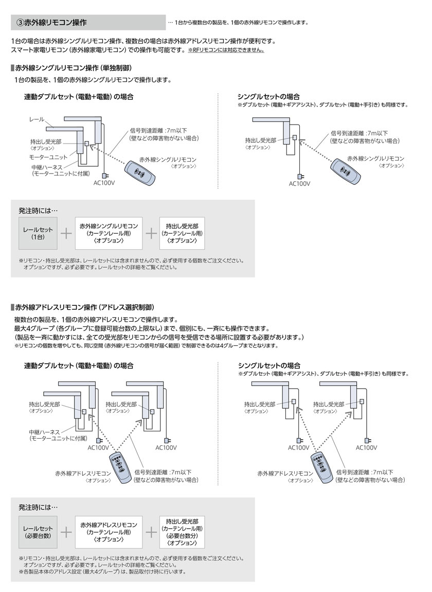 電動カーテンレール▼ホームタコストリーチェシングルセット木目調赤外線リモコン操作▼タチカワブラインド【レール長さ50〜100cm】