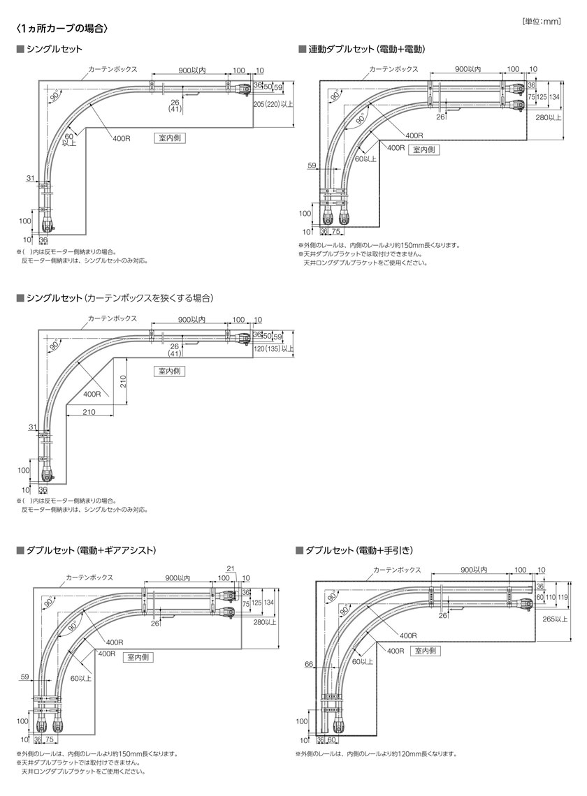 電動カーテンレール タチカワ ホームタコス トリーチェ 連動ダブル