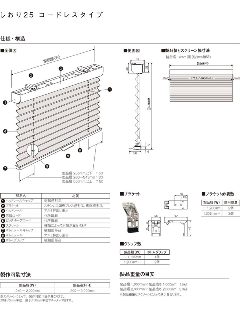 プリーツスクリーン もなみ 25mm ニチベイ カノンシースルー M5170