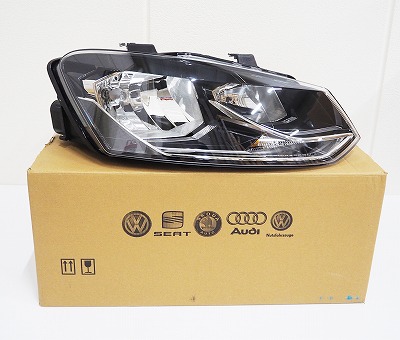 VW フォルクスワーゲン ハロゲンヘッドランプ 右側 純正 新品 Polo ポロ 6C2941006B 日本仕様 左側通行用 ヘッドライト ヘットランプ ヘットライト 右 RH カー ライト Volkswagen Polo ポロ