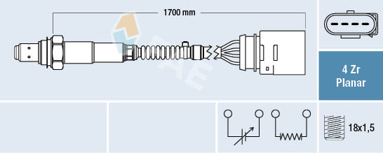 フォルクスワーゲン AUDI オーツーセンサー FAE製 77902 1K0998262