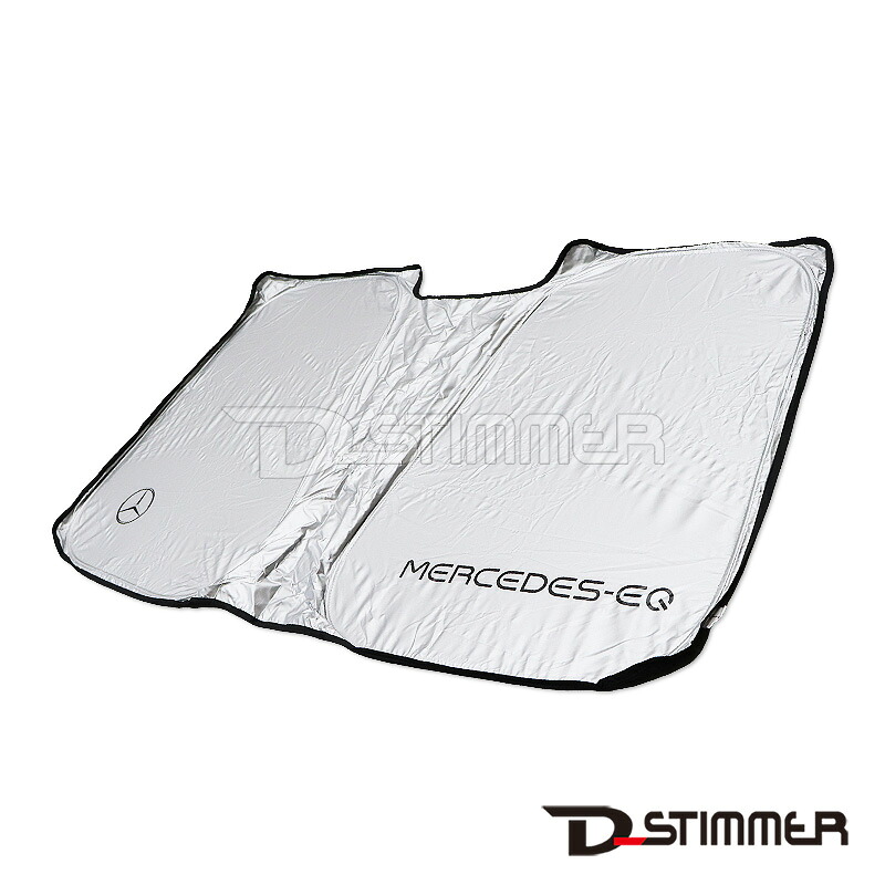 Mercedes-Benz メルセデス・ベンツ 純正 プレミアム フロント サンシェード EQE V295 2022年～ M2956712050MM シルバー ブラック リバーシブル 専用 収納 ケース 付き 折り畳み｜輸入車パーツ専門店 D-STIMMER