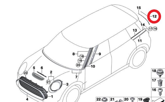 楽天市場】BMW MINI(ビーエムダブリュー ミニ) リアゲート スプリット ドアモール 左側 純正品 新品 F54 クラブマン  51137473263 Rゲート ストリップ モール LH 左 CLUBMAN ビーエムミニ : 輸入車パーツ専門店 D-STIMMER