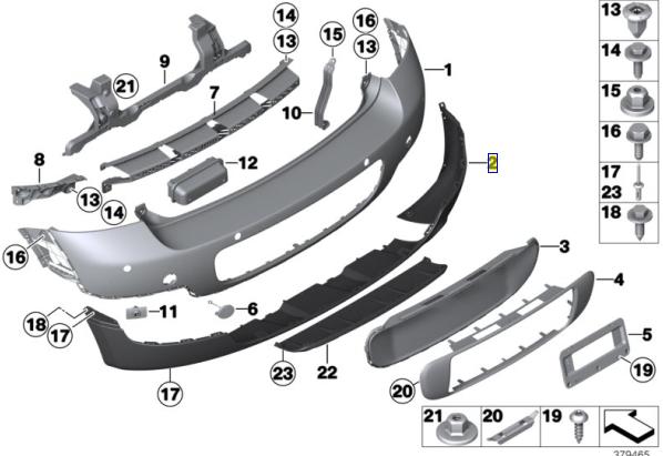 BMW MINI Rバンパースポイラー （純正品・新品） R60 純正品番:51129801893