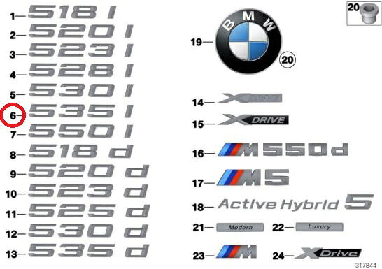 BMW 535i 純正品 新品 5シリーズ F10 51147219540