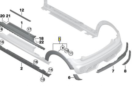 BMW MINI RオーバーフェンダーLH （純正品・新品） F56 F57 純正品番:51777376877