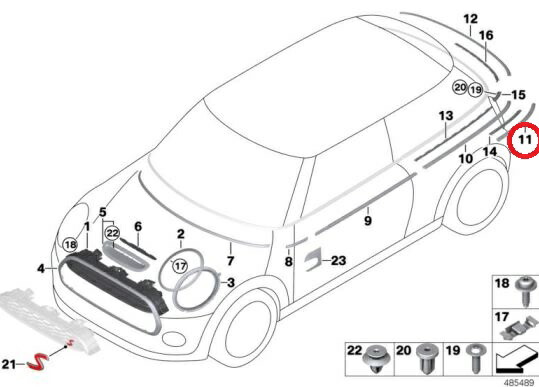 【値下】BMW MINI Ｒ６０　純正ピラーカバーリング　4個セット 値下】BMW MINI R60 純正ピラーカバーリング 4個セット 値下