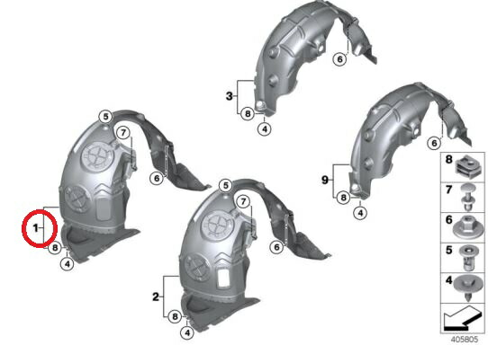 BMW MINI(ビーエムダブリュー ミニ) Ｆフェンダーライナー LH 純正品 新品 F54 51717346035