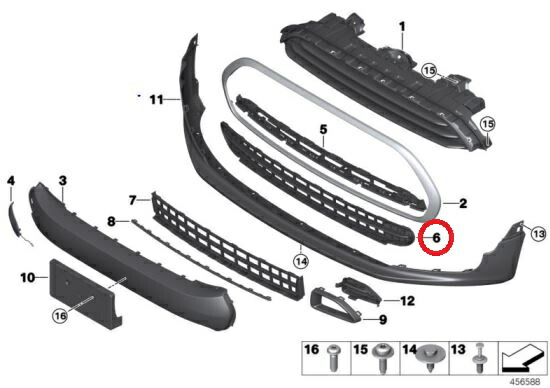 BMW MINI(ビーエムダブリュー ミニ) Ｆロアセンターグリル 純正品 新品 F54 51117370798