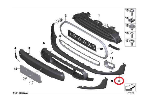 BMW MINI(ビーエムダブリュー ミニ) フロントバンパースポイラー 純正品 新品 R58 51112759224｜輸入車パーツ専門店 D-STIMMER