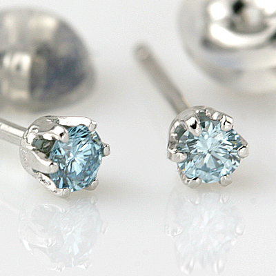 楽天市場】ブルーダイヤ ピアス Pt900 TOTAL0.2ct 【送料無料