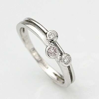 Ｋ１８ＷＧピンクダイヤリング 0.05ｃｔ　0.05ｃｔ 【アーガイル産 天然ピンクダイヤ使用】 ダイヤモンド【 輝き厳選保証 】 【品質保証書付】