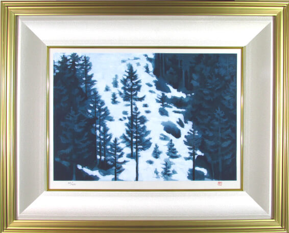 楽天市場】東山魁夷 木版画 春雪 1986年 生前作 東山魁夷