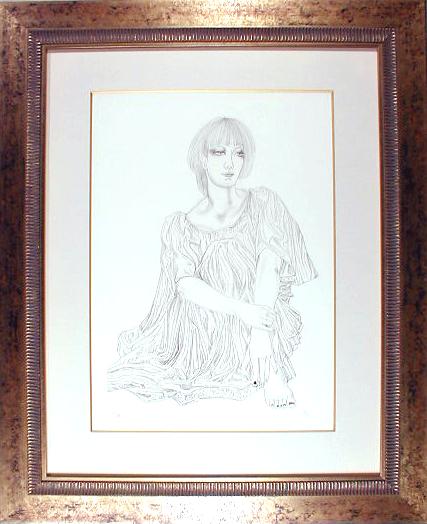 青いコスチュームの人形　リトグラフ　小磯良平 青いコスチュームの人形 リトグラフ 小磯良平