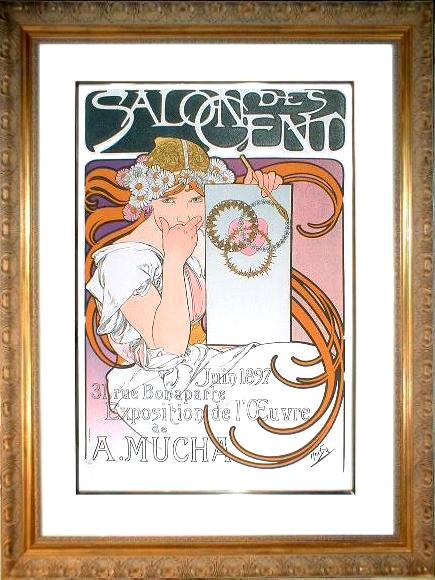 アルフォンス・ミュシャ リトグラフ　ブルネット 1897』 保証書付 アルフォンス・ミュシャ リトグラフブルネット 1897』 保証書付
