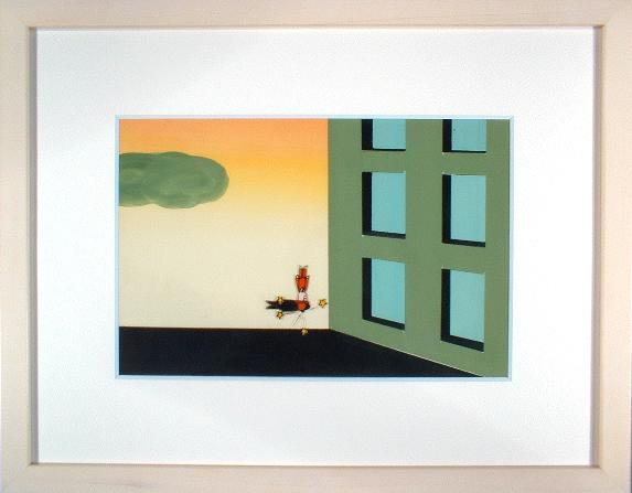 久里洋二 原画 花のブランコ 表紙画 1990年 F5号 アクリル画 証明書