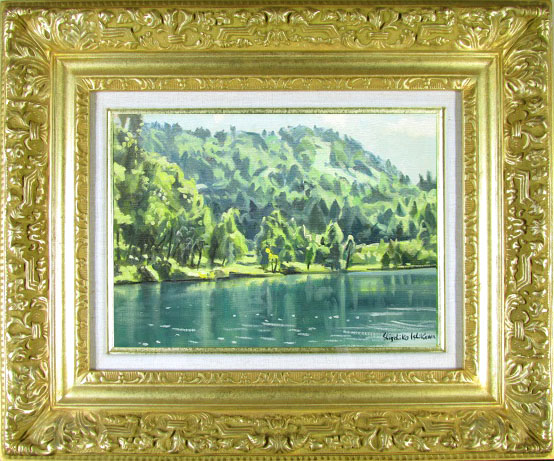 楽天市場】石川滋彦 山湖新緑 油彩8号 志賀高原 : ギャラリーダッドアート