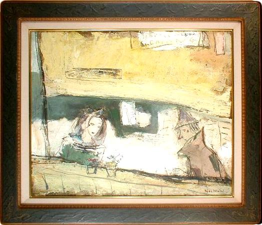 楽天市場】松井ヨシアキ 「カフェの二人」 油彩10号 : 小野画廊